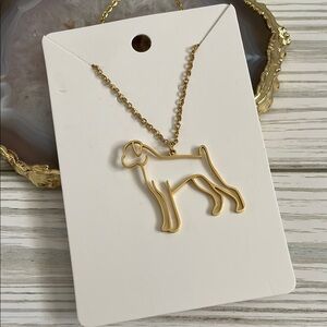 Gold Dog Pendant Necklace